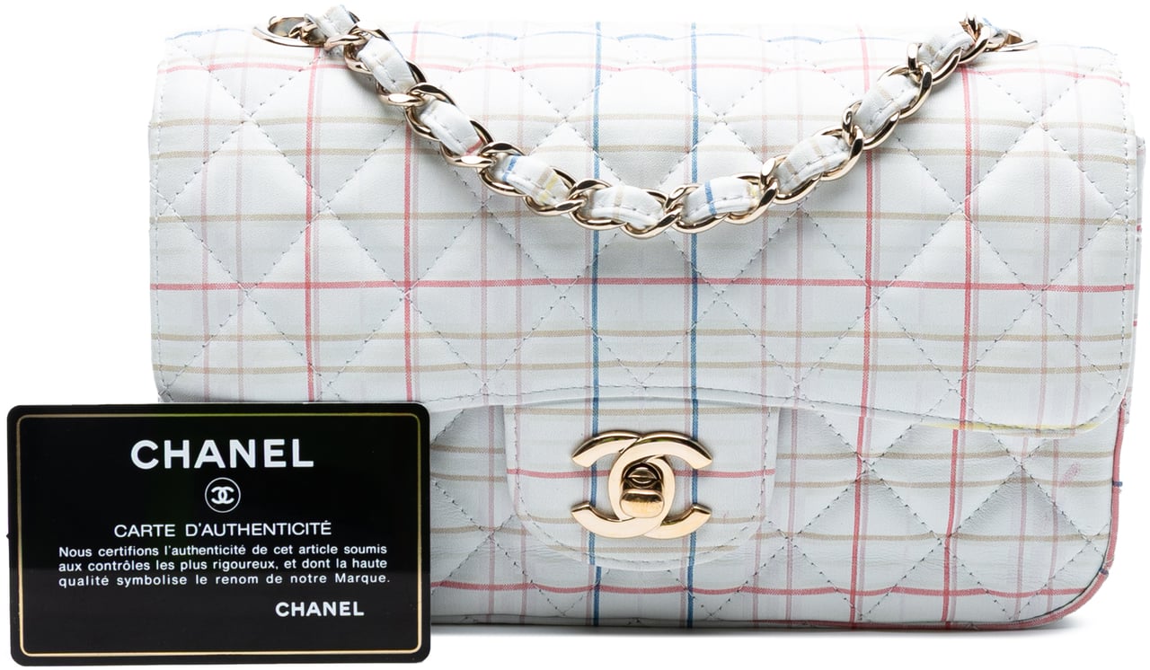 Chanel Mini Rectangular Classic Printed Calfskin Single Flap Wit