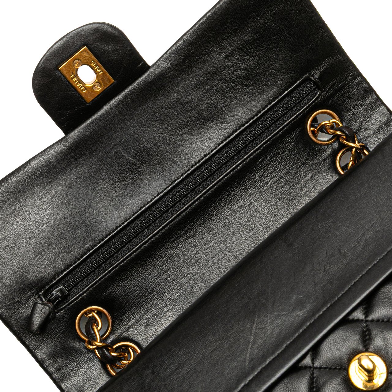 Chanel Small Classic Lambskin Double Flap Zwart