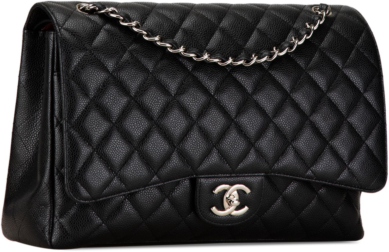 Chanel Maxi Classic Caviar Double Flap Zwart