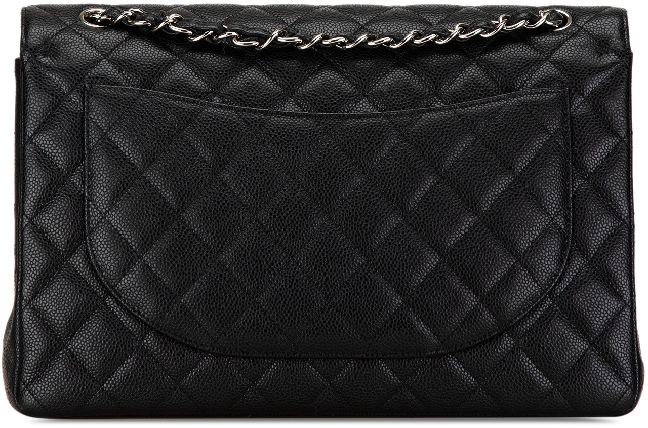 Chanel Maxi Classic Caviar Double Flap Zwart