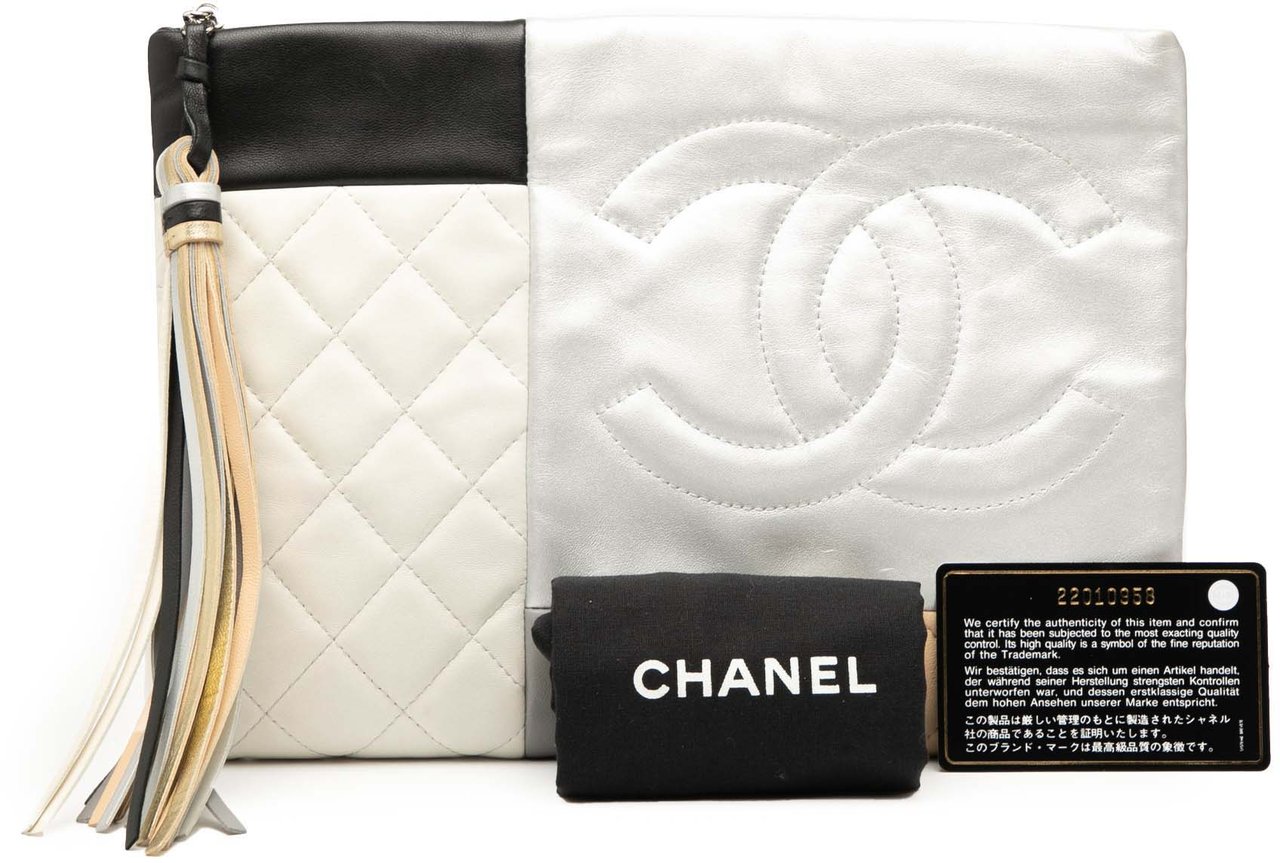 Chanel Medium Lambskin Colorblock Patchwork O Case Wit