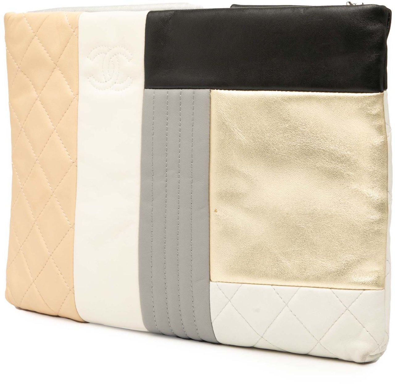 Chanel Medium Lambskin Colorblock Patchwork O Case Wit