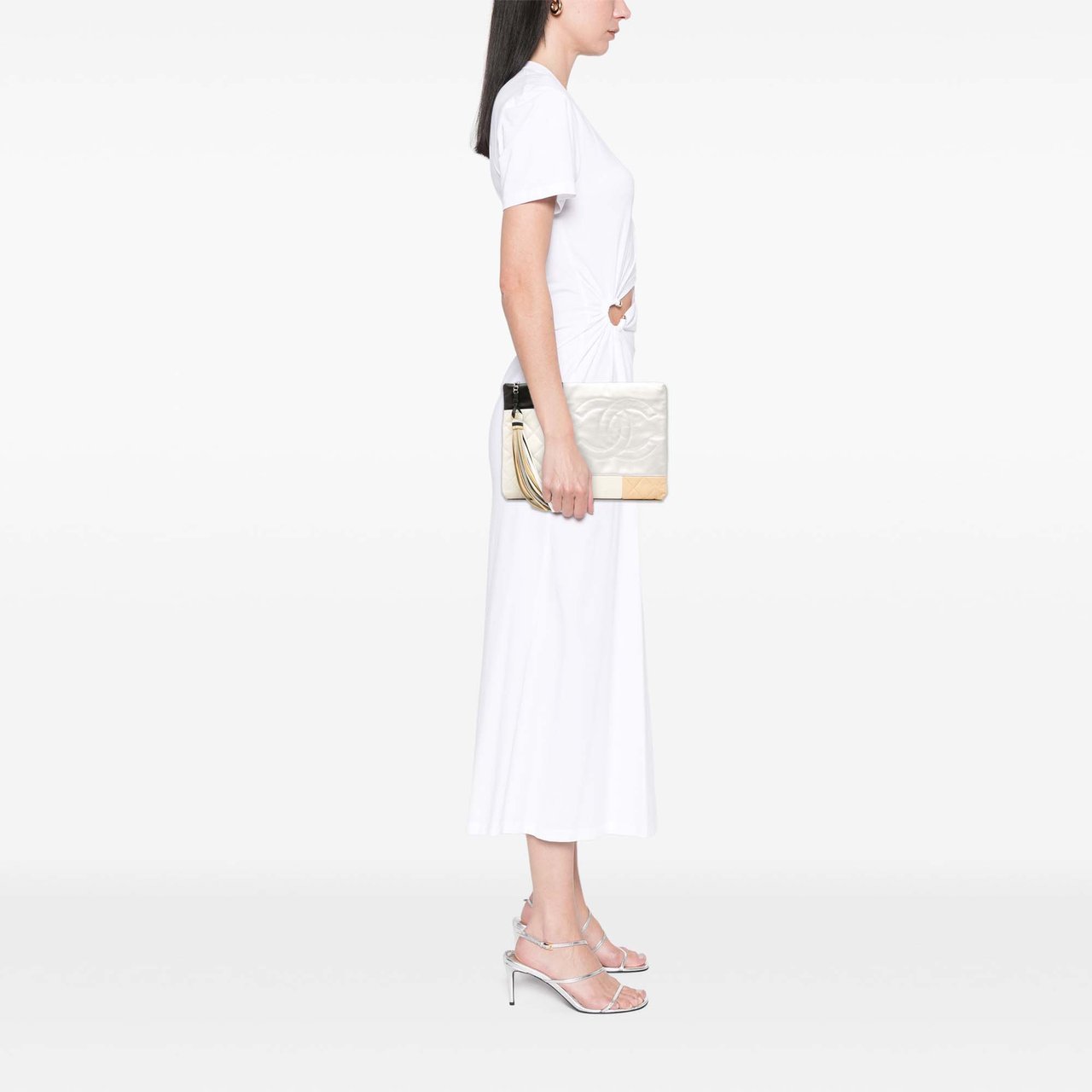 Chanel Medium Lambskin Colorblock Patchwork O Case Wit