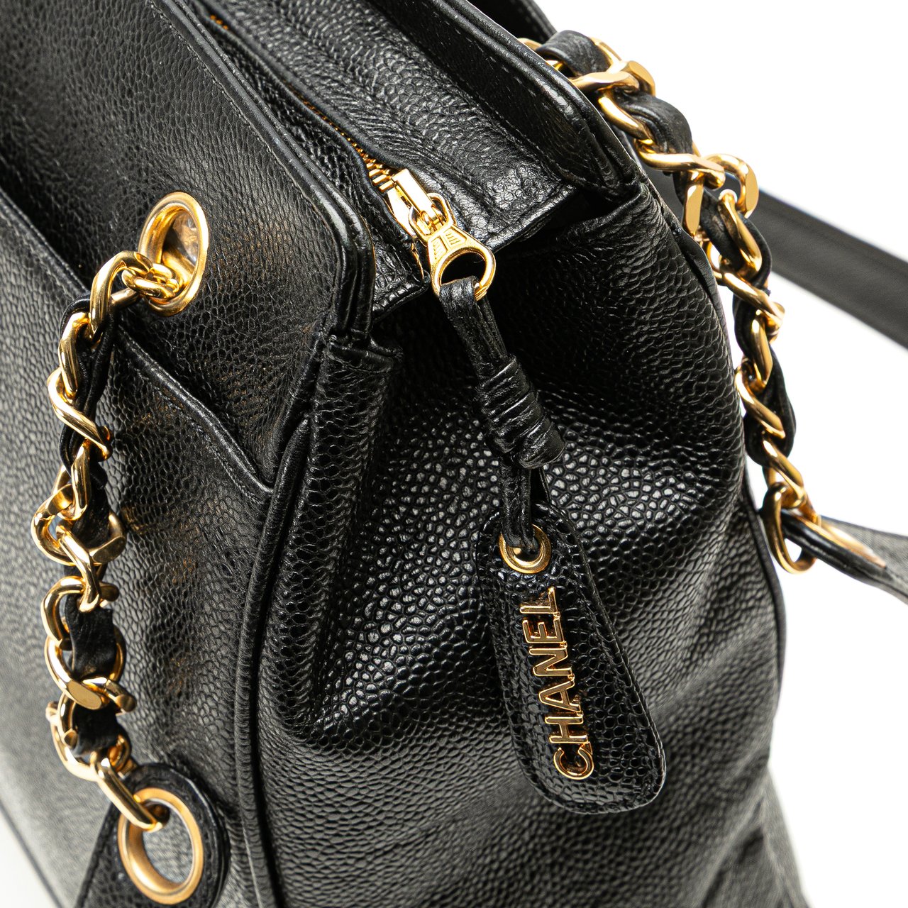 Chanel Triple CC Caviar Tote Zwart