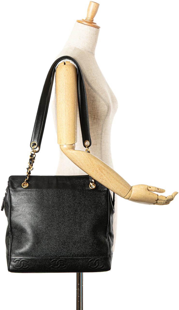 Chanel Triple CC Caviar Tote Zwart