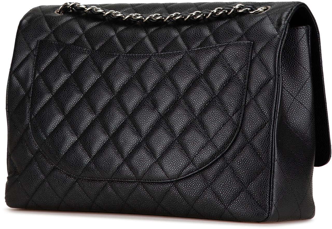 Chanel Maxi Classic Caviar Single Flap Zwart