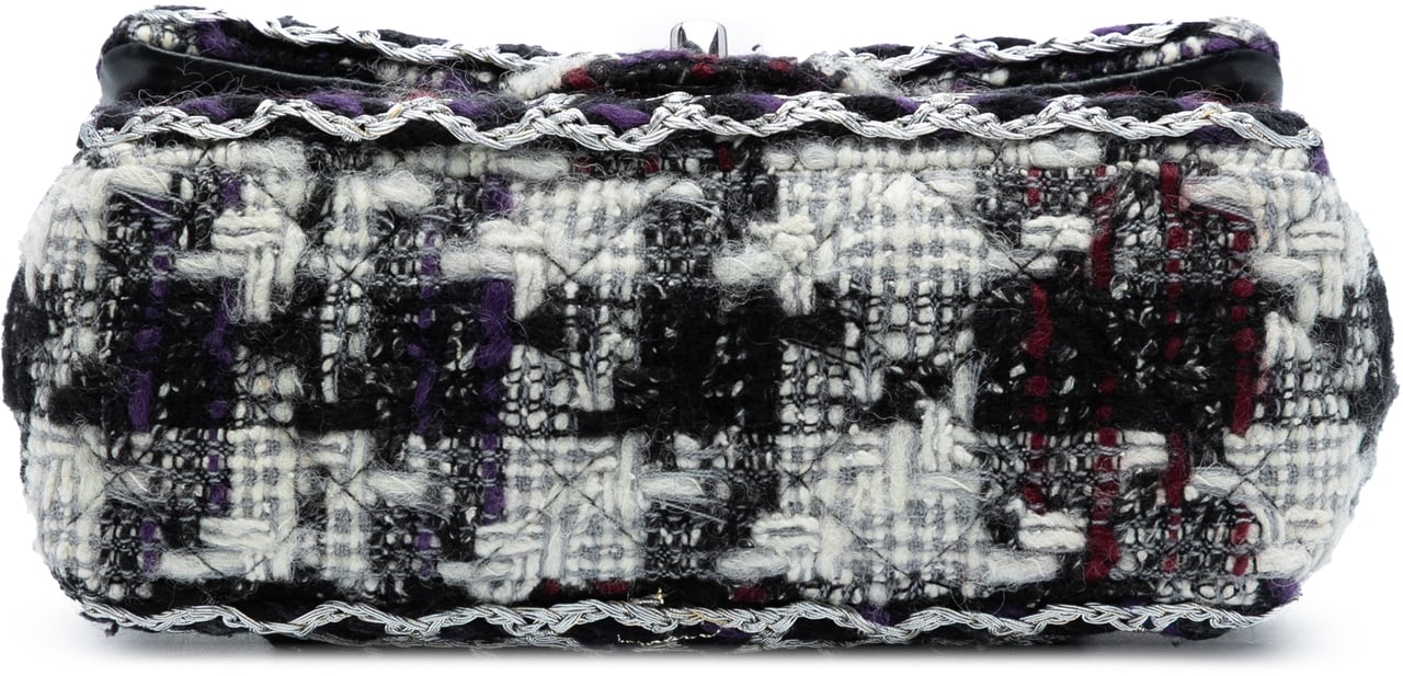 Chanel Mini Rectangular Quilted Tweed Single Flap Zwart