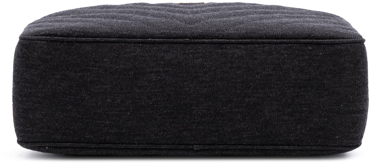 Chanel CC Chevron Jersey Camera Bag Grijs