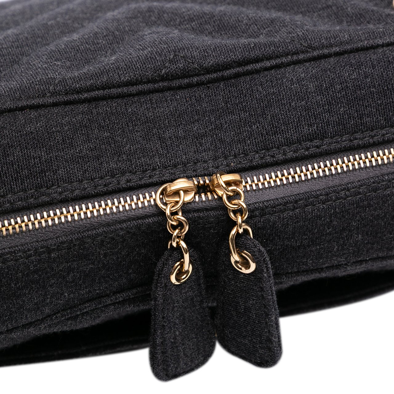 Chanel CC Chevron Jersey Camera Bag Grijs