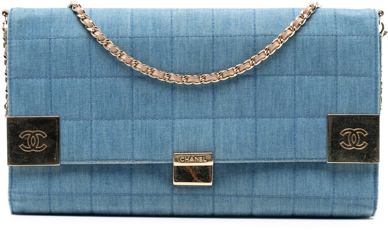 Chanel CC Chocolate Bar Denim Flap Blauw