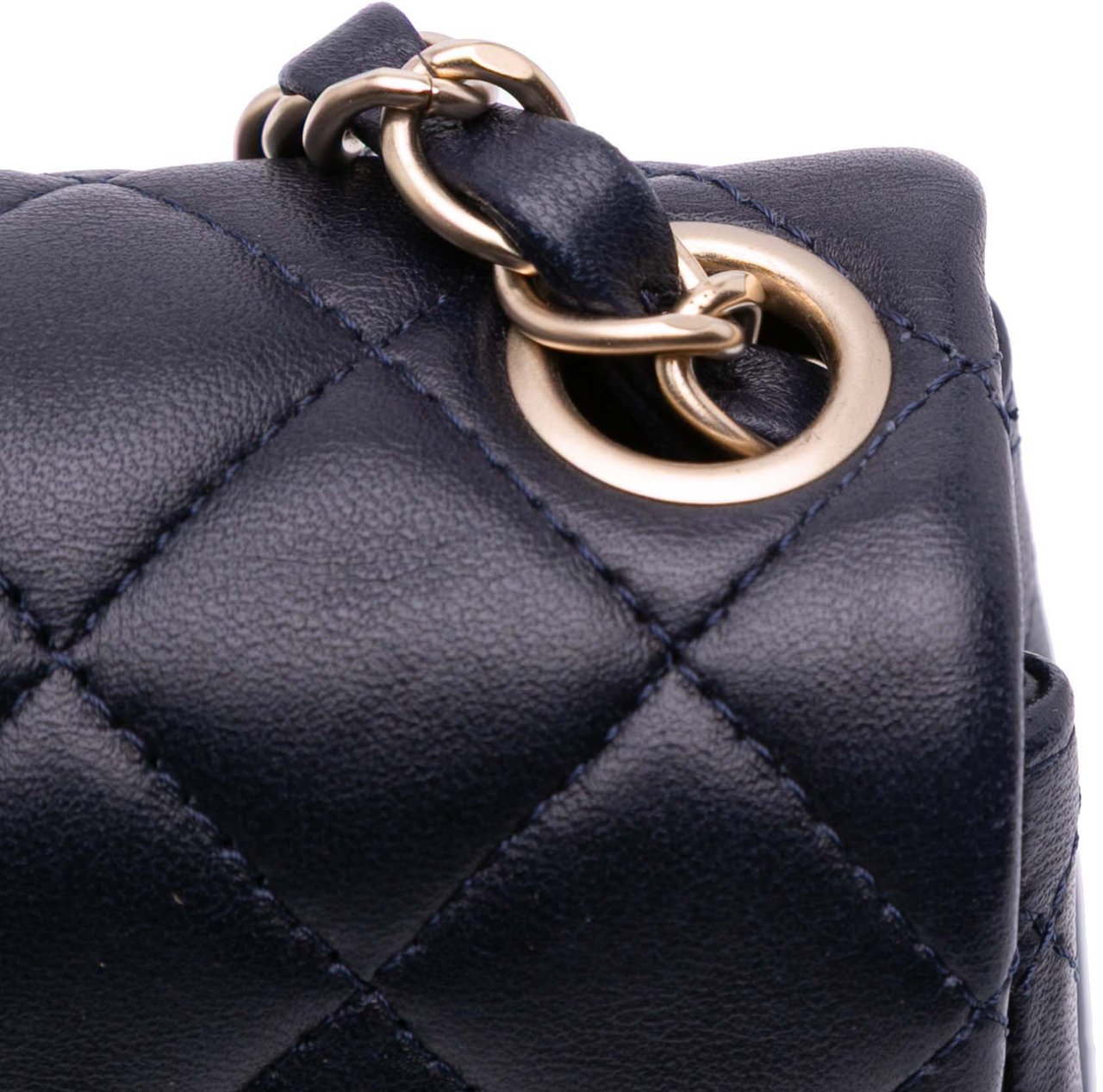 Chanel Mini Square Classic Lambskin Single Flap Blauw