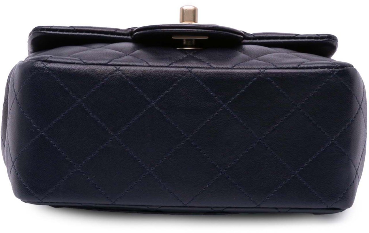 Chanel Mini Square Classic Lambskin Single Flap Blauw