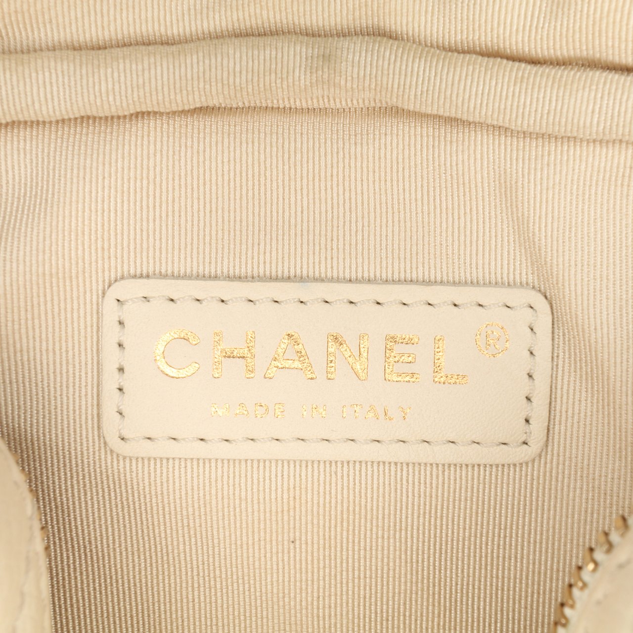 Chanel Small CC Flat Quilted Caviar Camera Bag Wit