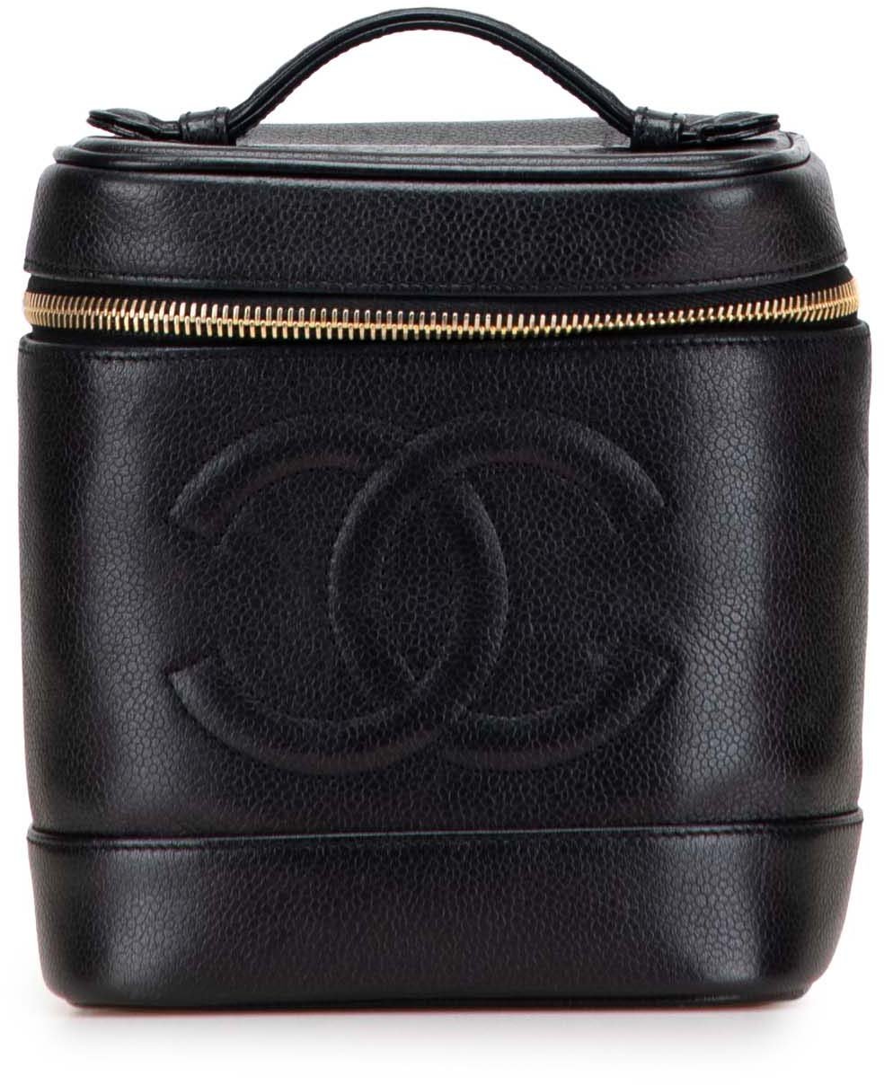 Chanel CC Caviar Vanity Case Zwart