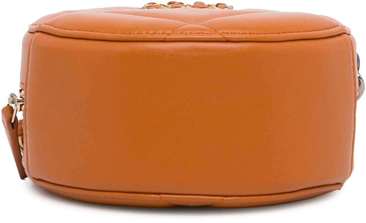 Chanel Lambskin 19 Round Clutch with Chain Bruin