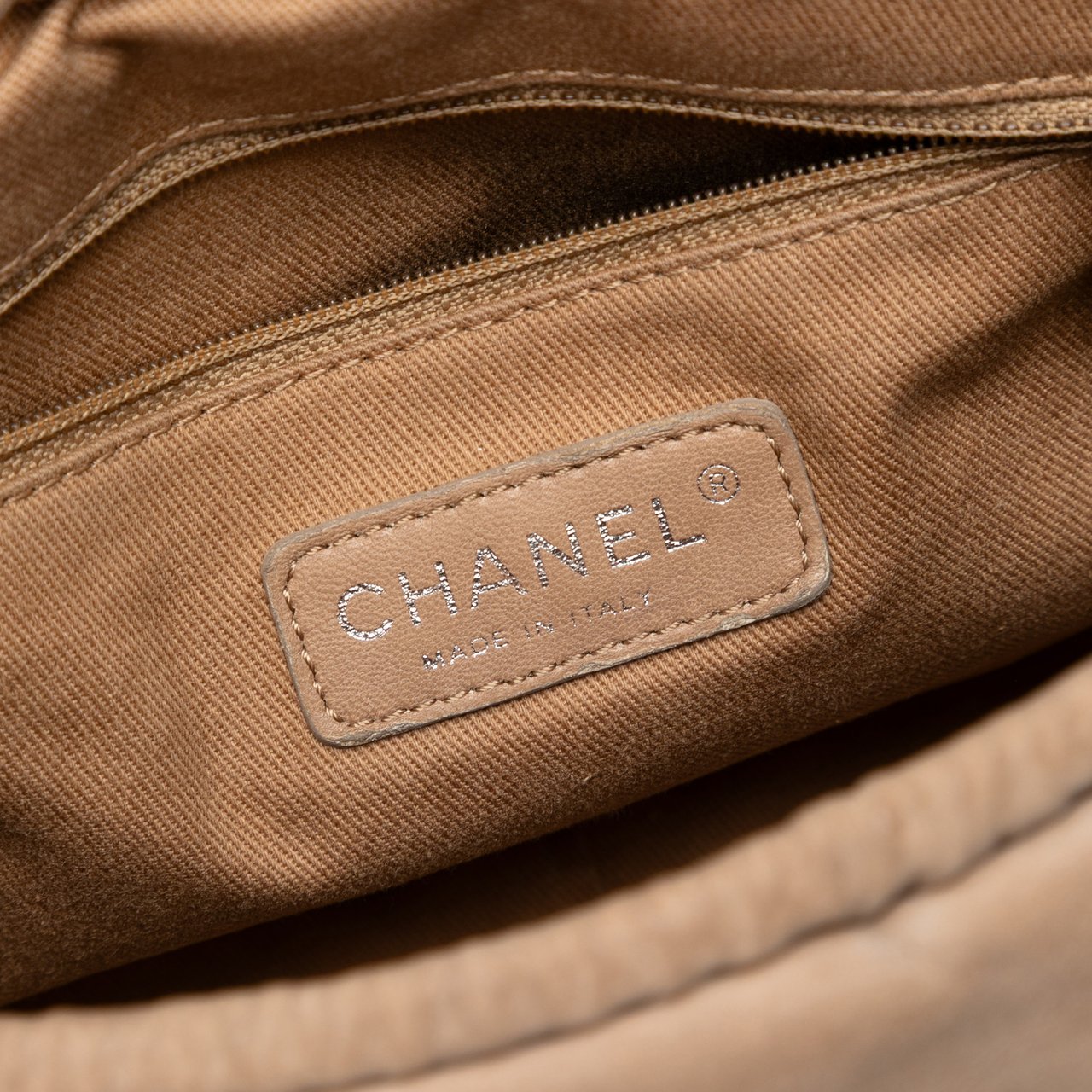 Chanel Perforated Suede Fringe Flap Bruin