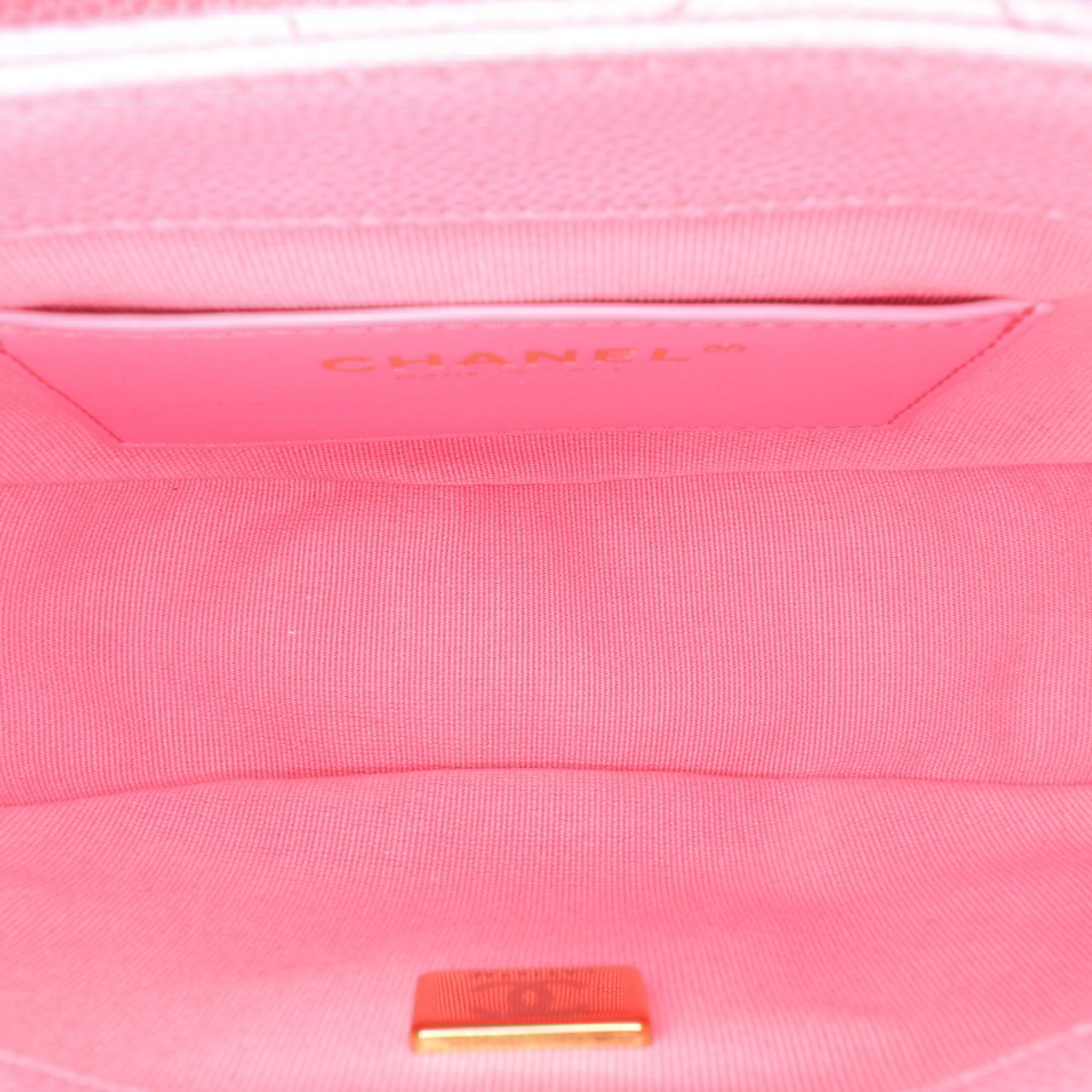 Chanel Mini CC Quilted Caviar Messenger Flap Roze