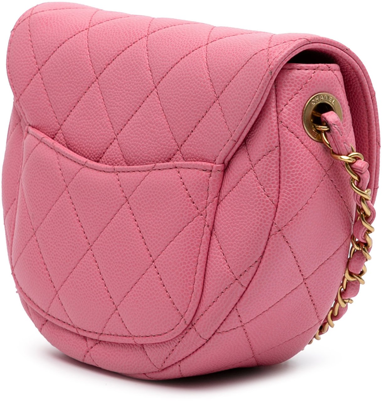 Chanel Mini CC Quilted Caviar Messenger Flap Roze