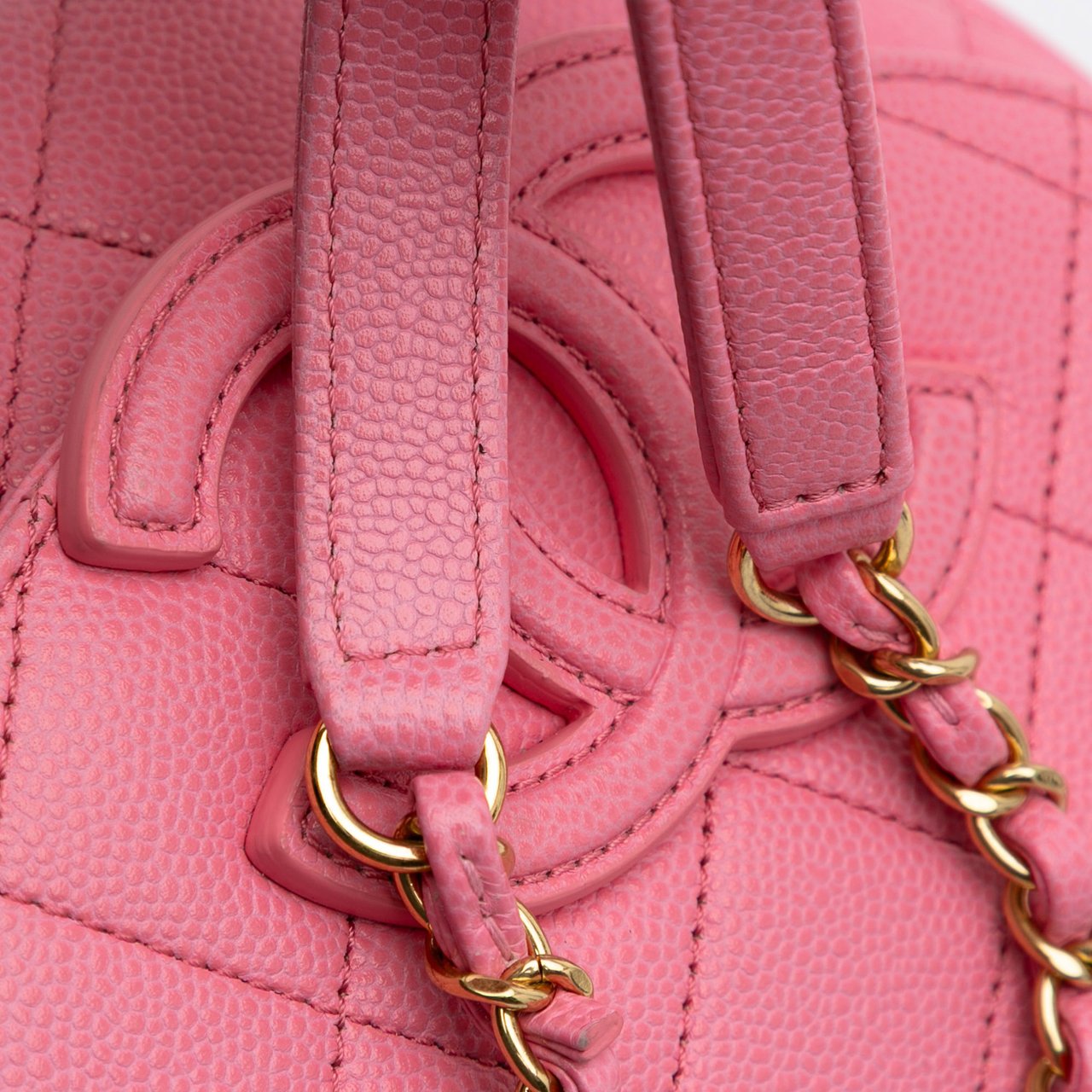 Chanel Mini CC Quilted Caviar Messenger Flap Roze