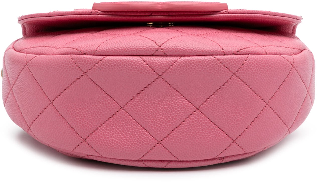 Chanel Mini CC Quilted Caviar Messenger Flap Roze