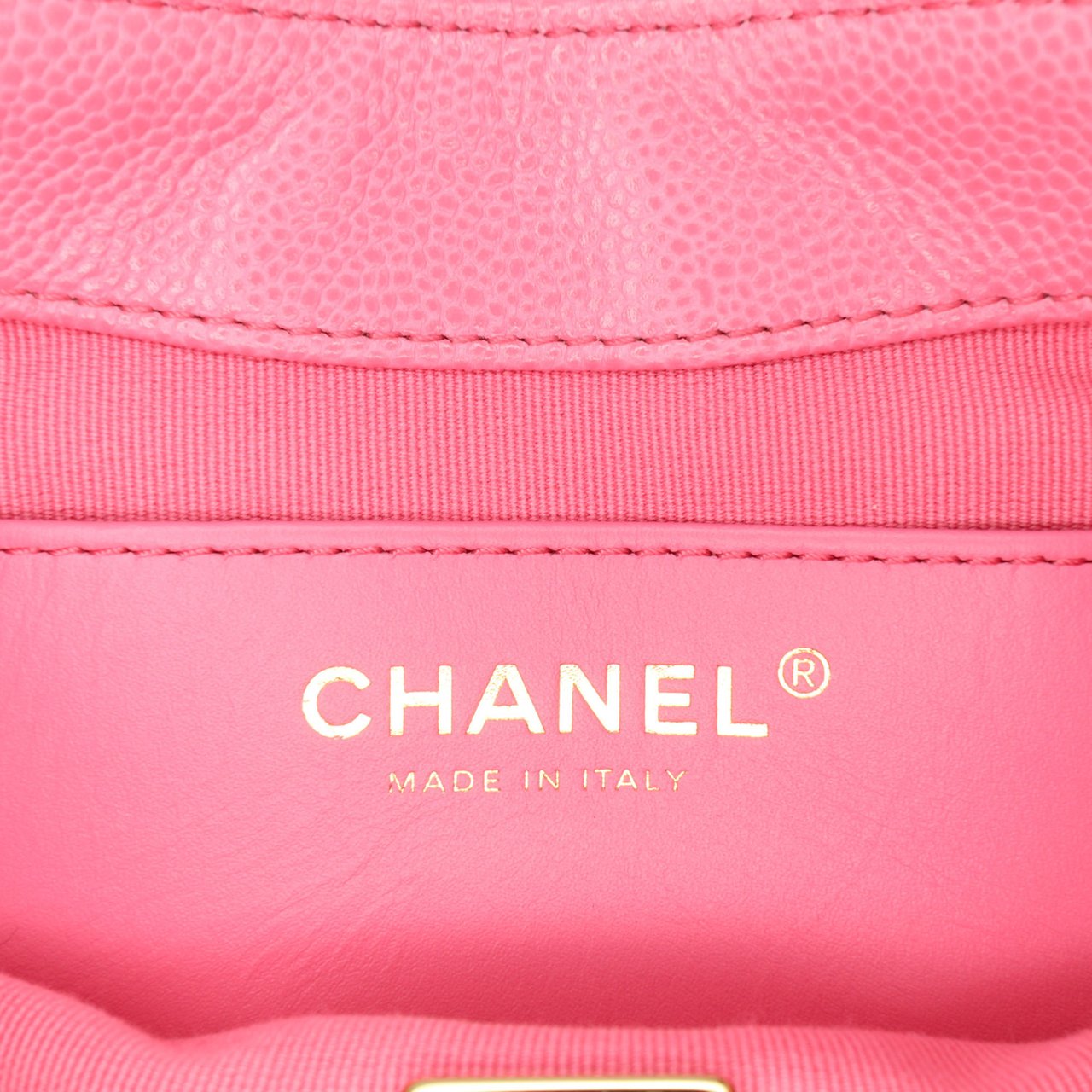 Chanel Mini CC Quilted Caviar Messenger Flap Roze
