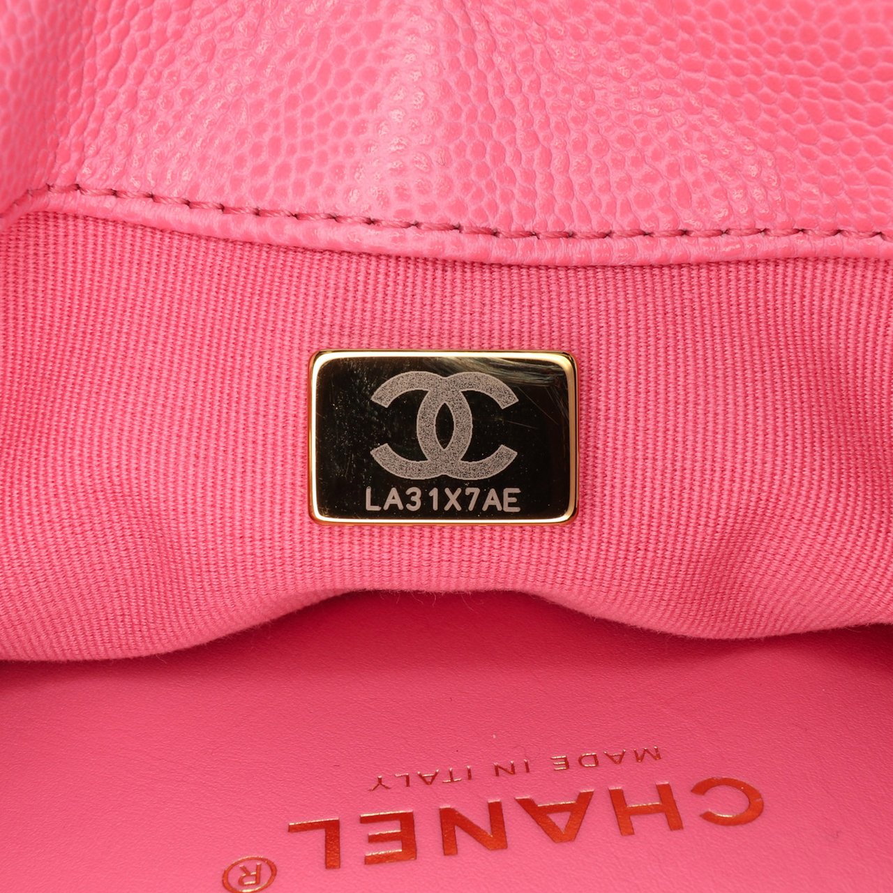 Chanel Mini CC Quilted Caviar Messenger Flap Roze