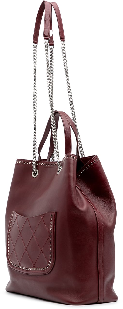 Chanel Large Calfskin Coco Eyelets Shopping Tote Rood