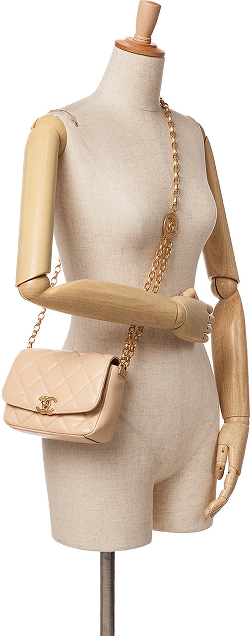 Chanel Small Quilted Lambskin CC Coin Flap Bruin