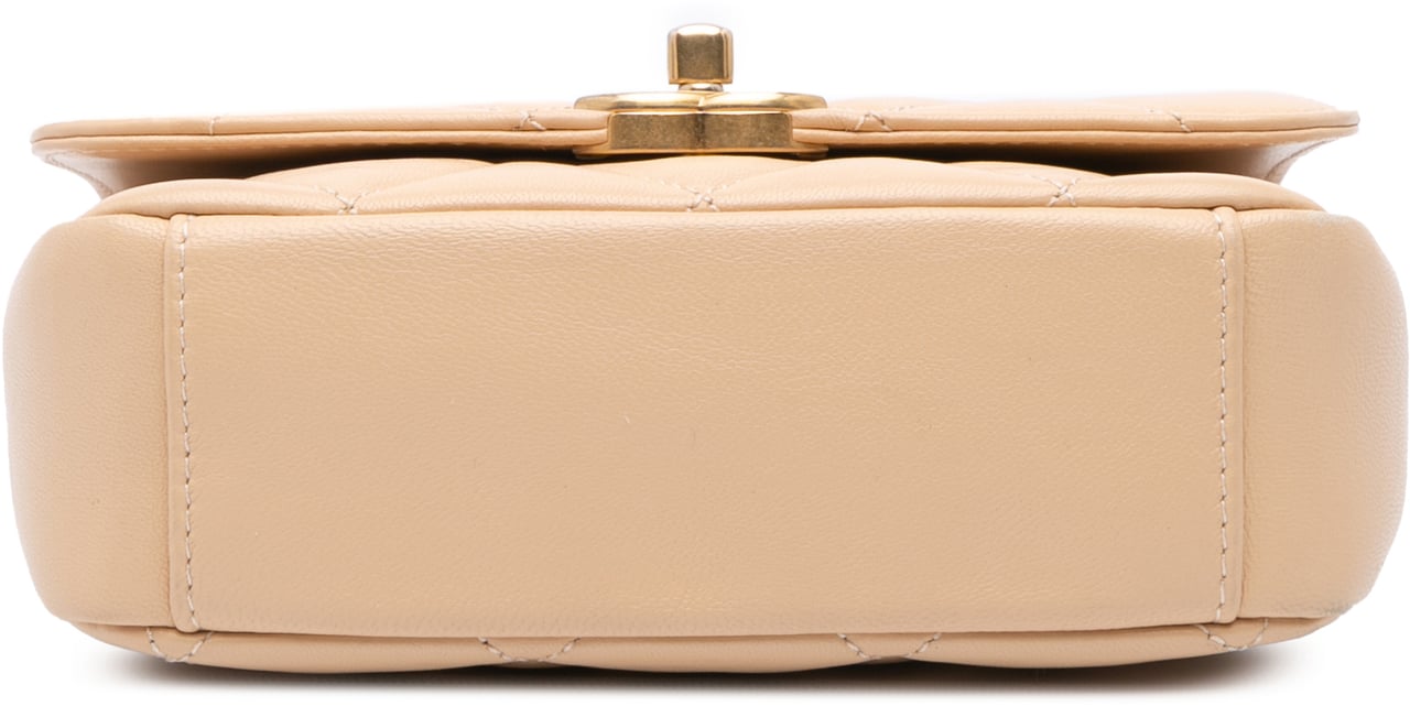 Chanel Small Quilted Lambskin CC Coin Flap Bruin