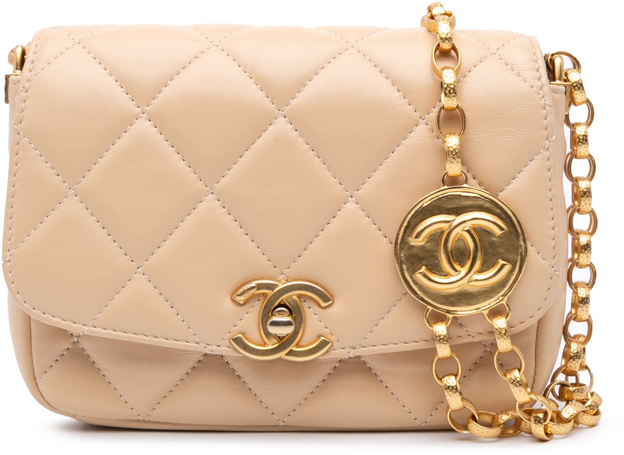 Chanel Small Quilted Lambskin CC Coin Flap Bruin