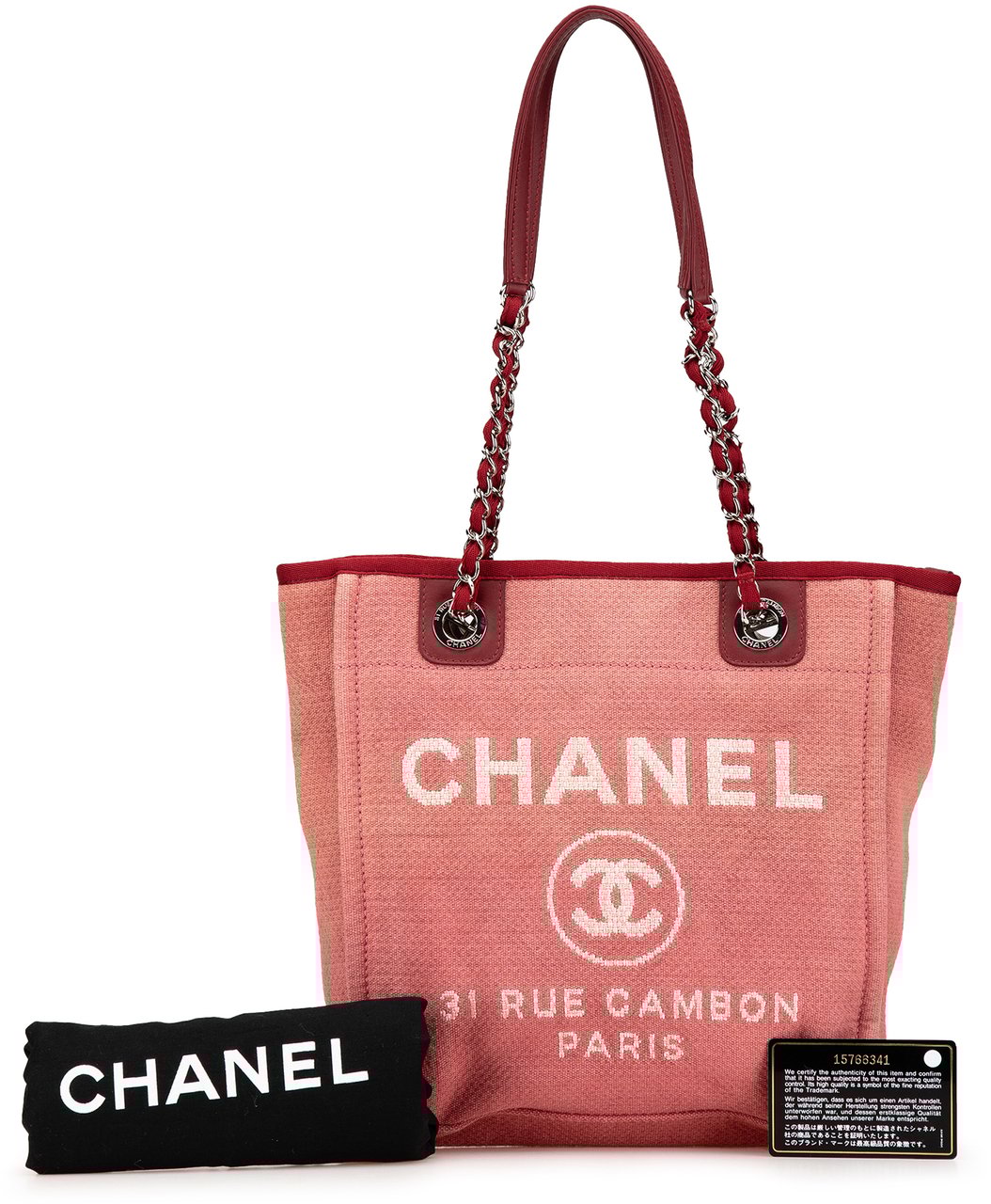 Chanel Mini Mixed Fibers Deauville Tote Rood