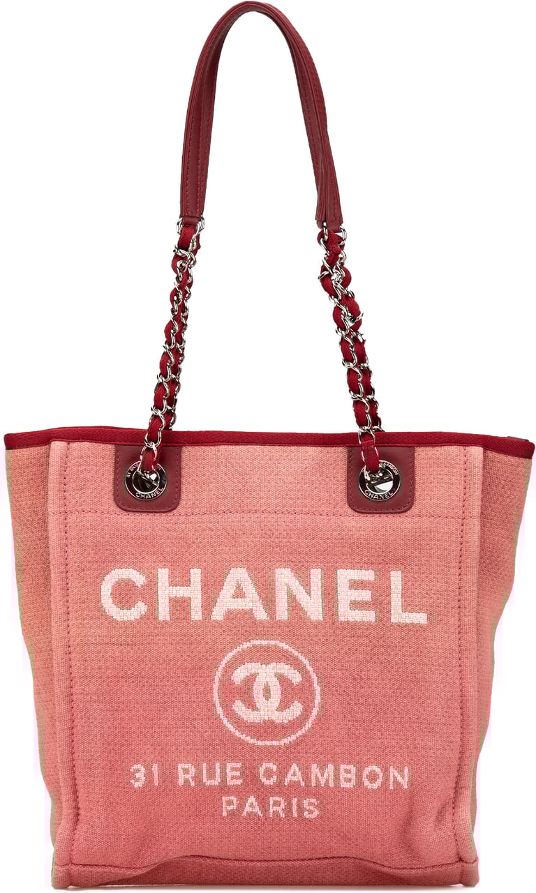 Chanel Mini Mixed Fibers Deauville Tote Rood