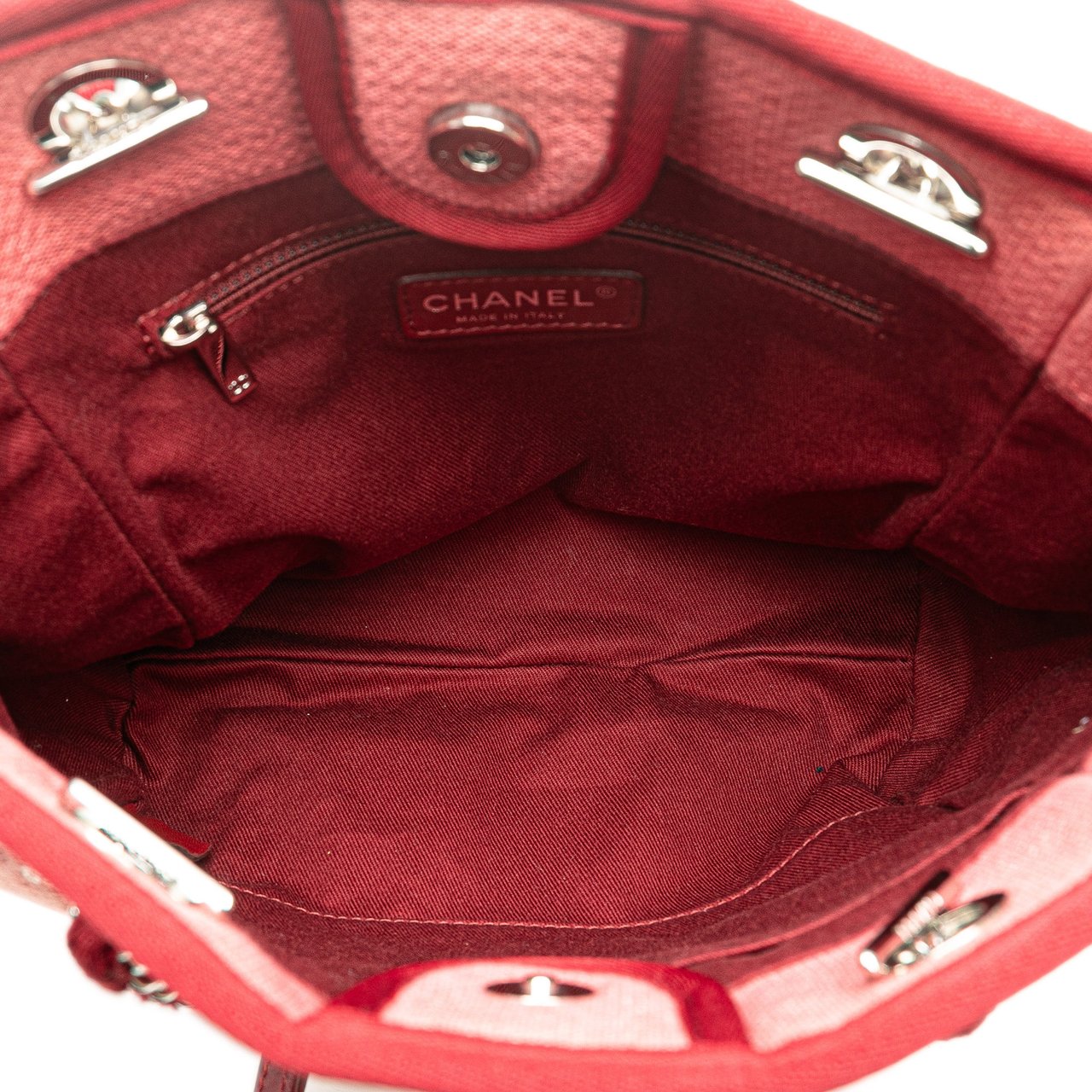 Chanel Mini Mixed Fibers Deauville Tote Rood