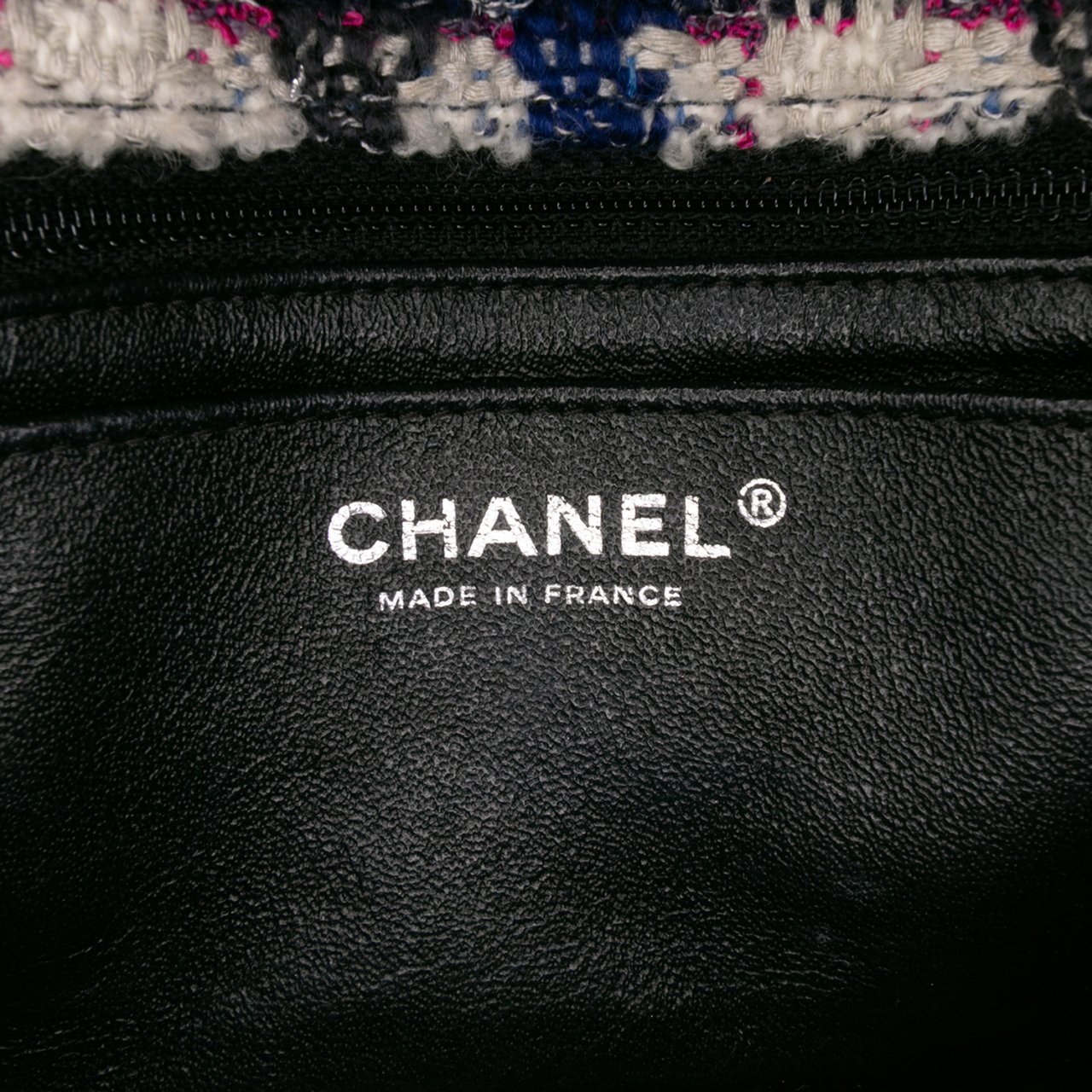 Chanel Mini Rectangular Classic Tweed Single Flap Blauw
