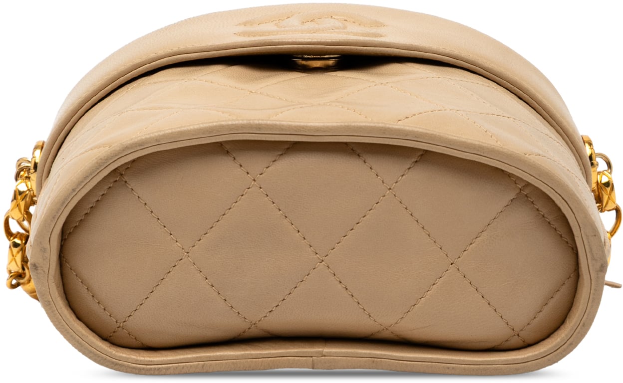 Chanel CC Quilted Lambskin Tassel Chain Vanity Bag Bruin