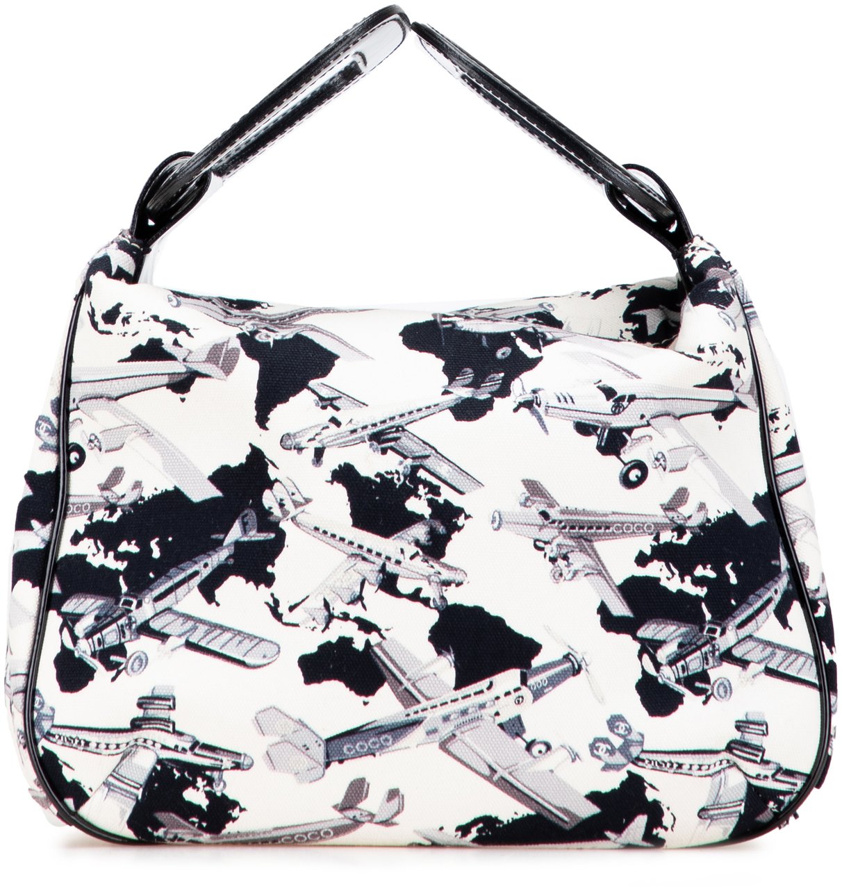 Chanel Printed Canvas Coco Airline Handbag Wit