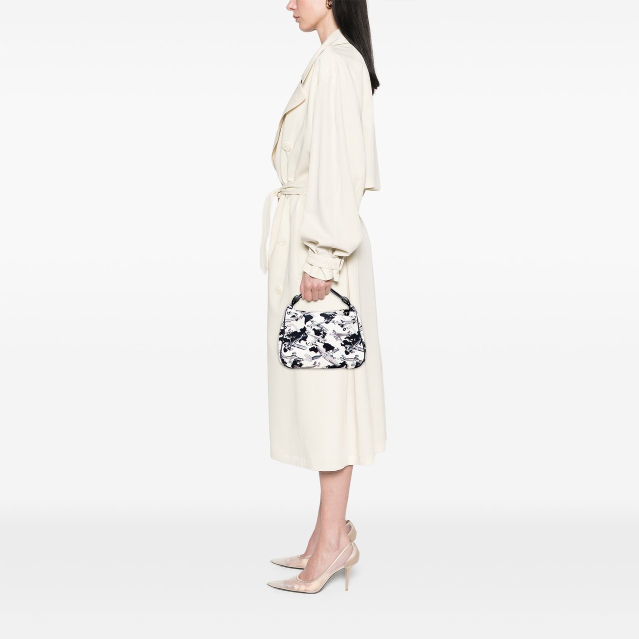 Chanel Printed Canvas Coco Airline Handbag Wit