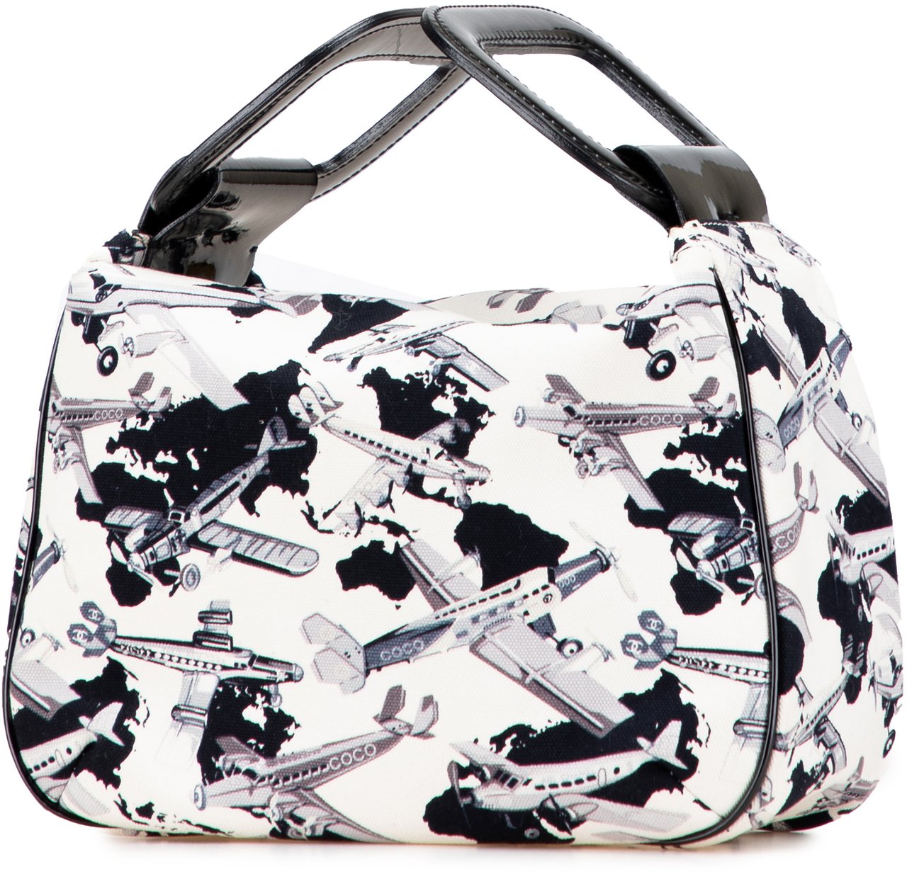 Chanel Printed Canvas Coco Airline Handbag Wit