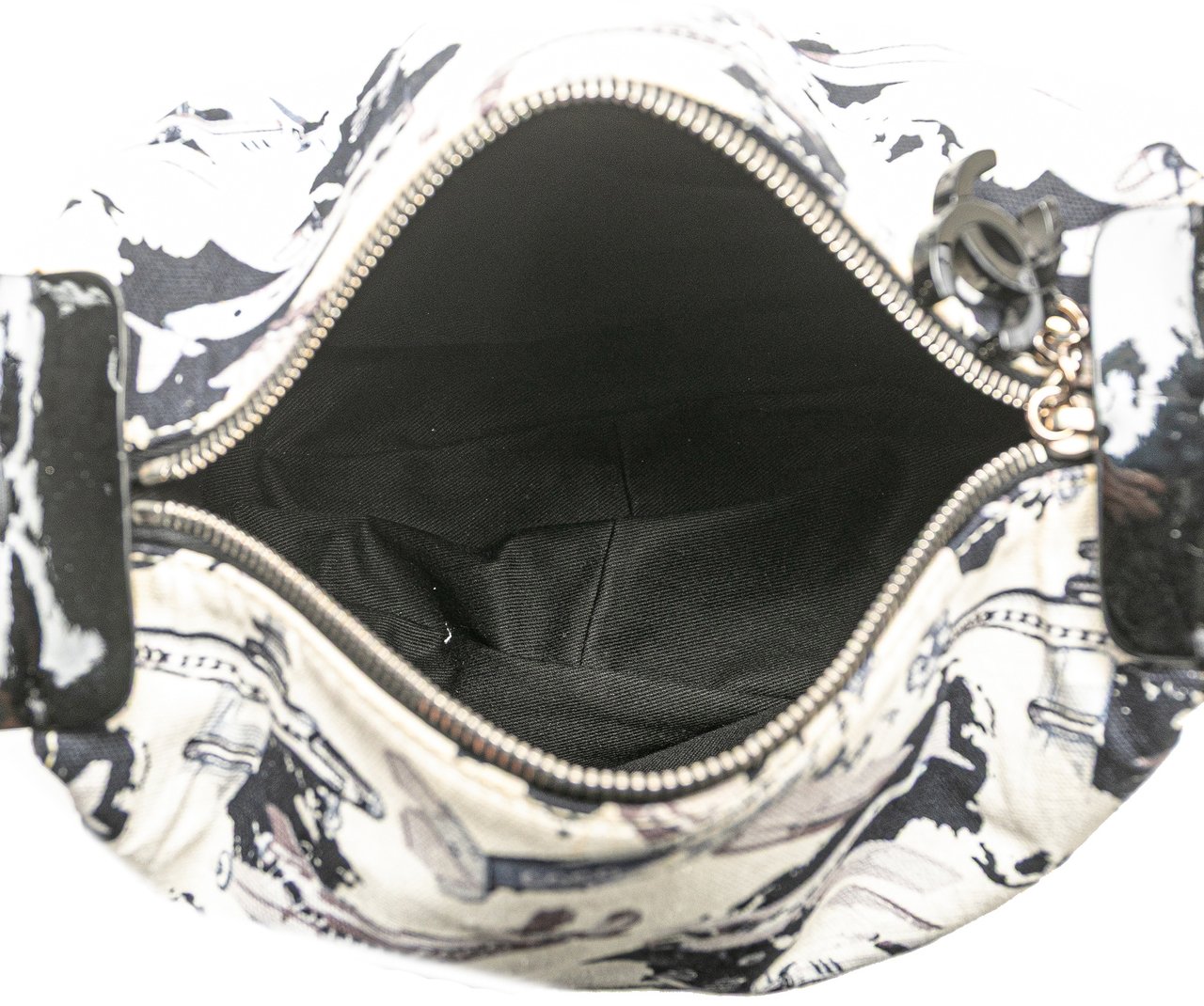 Chanel Printed Canvas Coco Airline Handbag Wit