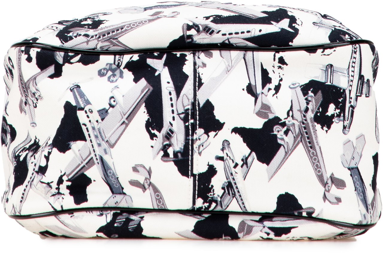 Chanel Printed Canvas Coco Airline Handbag Wit
