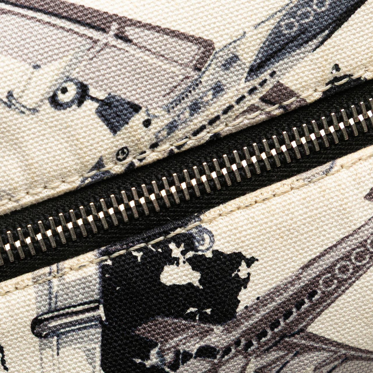 Chanel Printed Canvas Coco Airline Handbag Wit