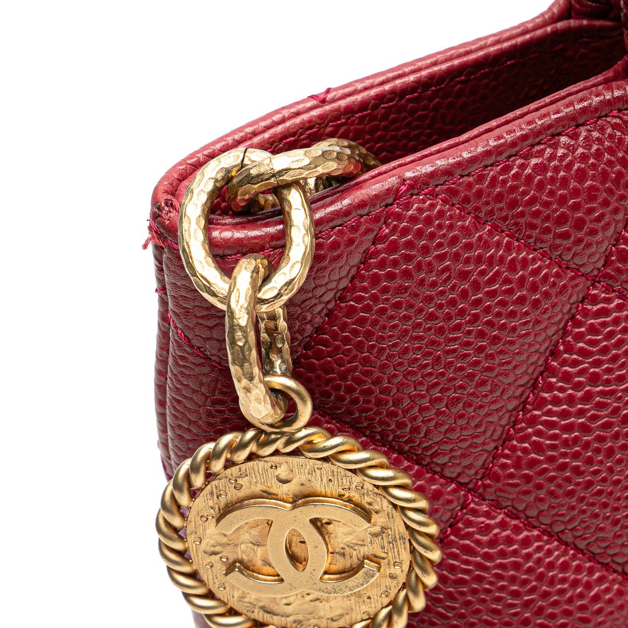 Chanel Caviar Medallion Tote Rood