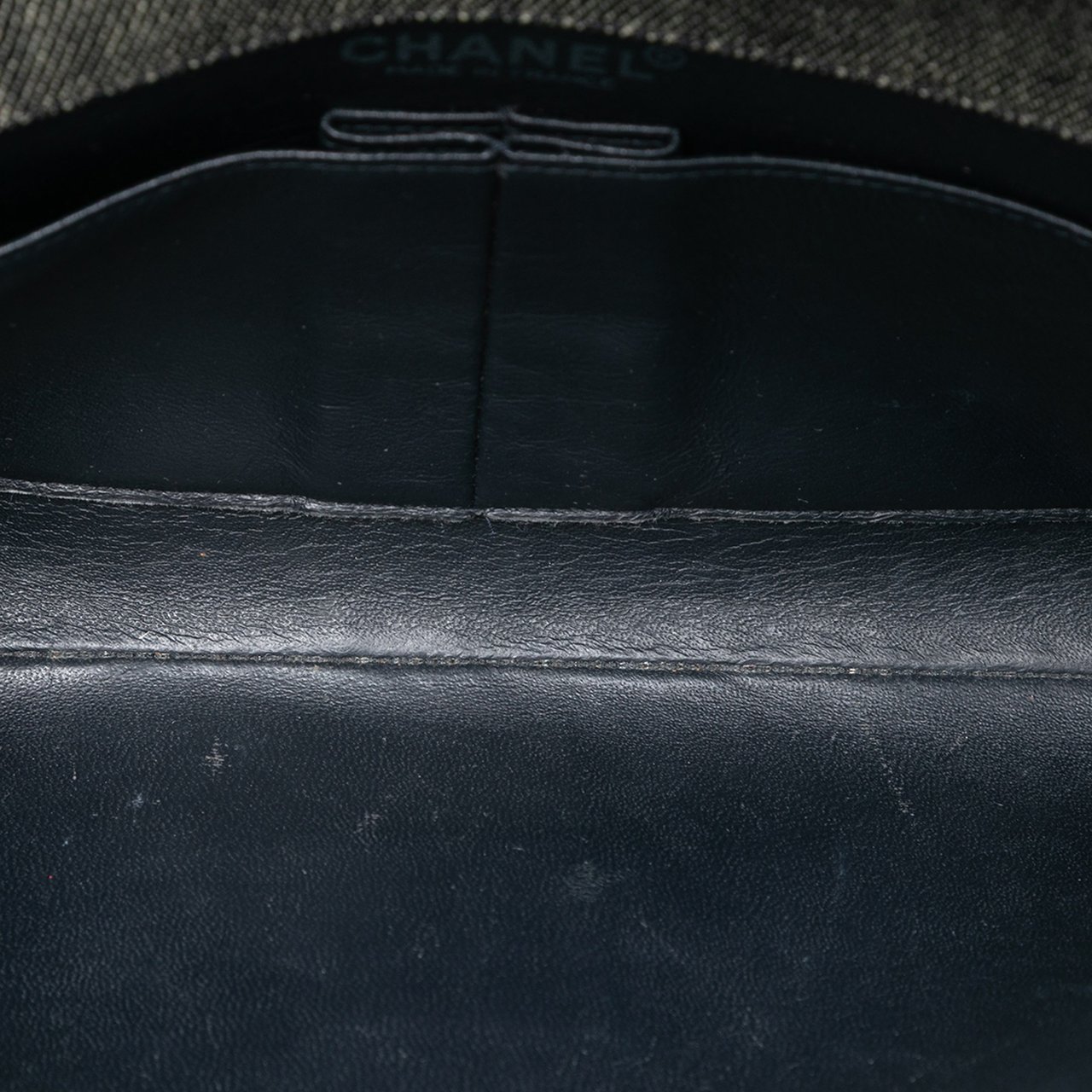 Chanel CC Choco Bar Denim Chain Flap Grijs