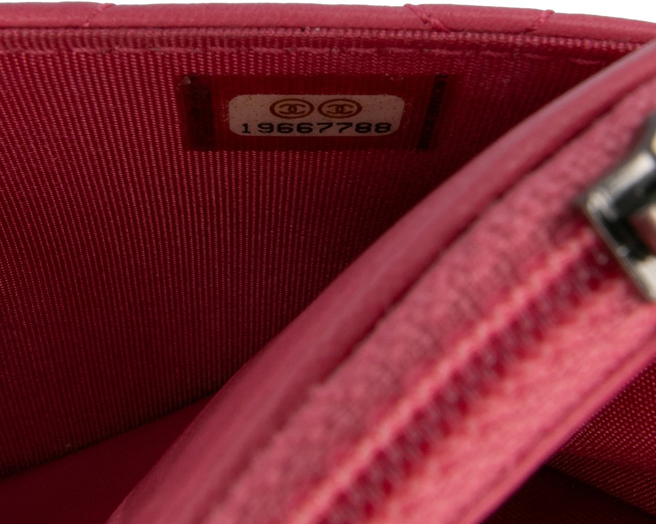 Chanel Lambskin Boy Wallet On Chain Roze