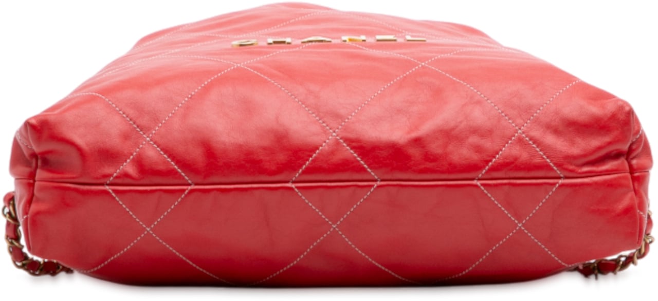 Chanel Large Shiny Quilted Calfskin 22 Backpack Rood