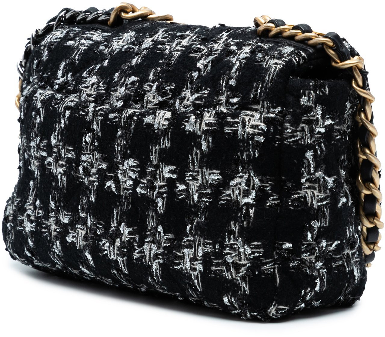 Chanel Medium Tweed 19 Flap Zwart