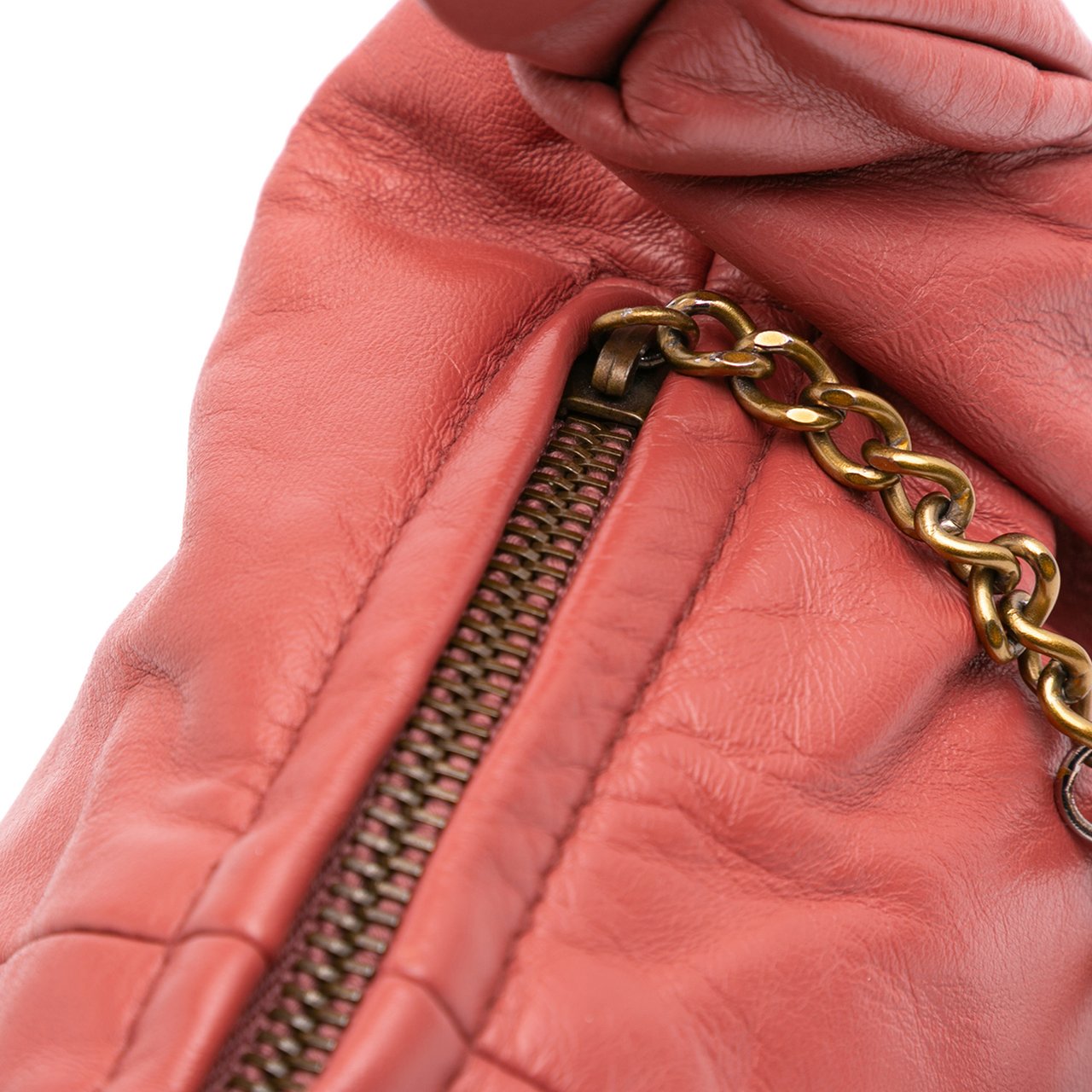 Chanel Lambskin CC Ring Hobo Rood