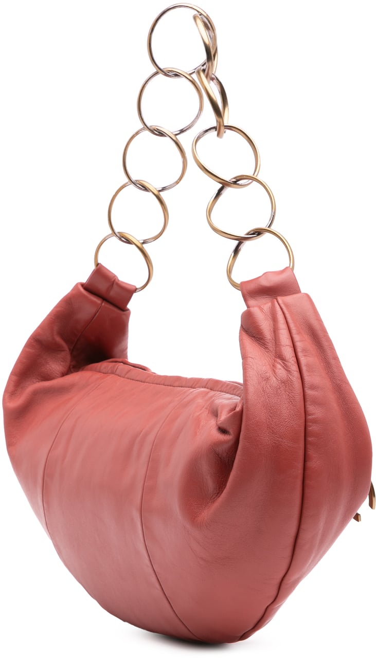 Chanel Lambskin CC Ring Hobo Rood