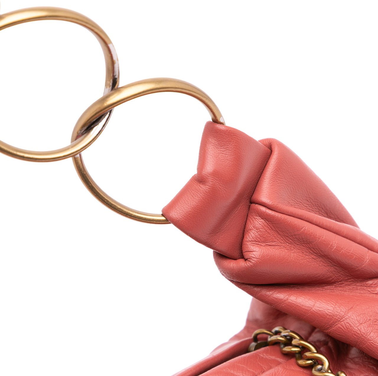 Chanel Lambskin CC Ring Hobo Rood