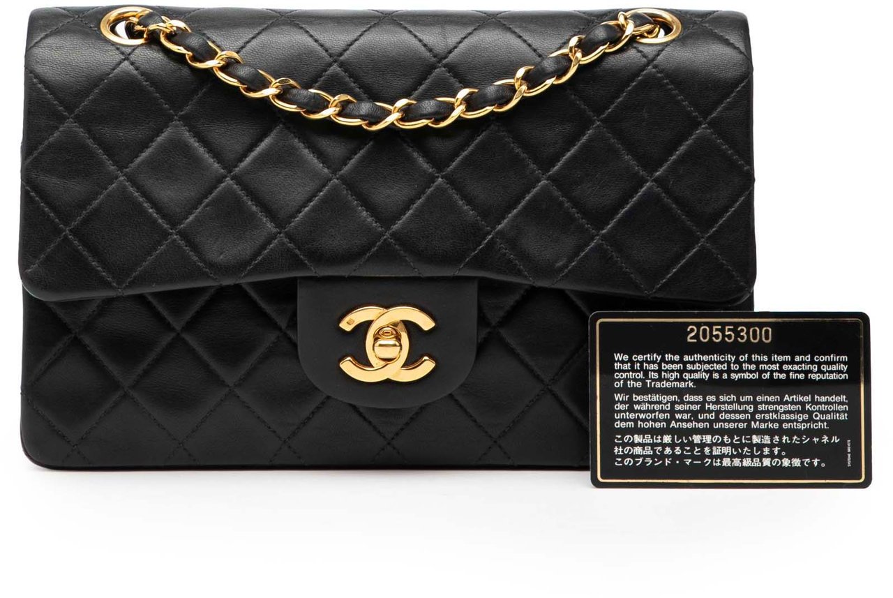 Chanel Small Classic Lambskin Double Flap Zwart